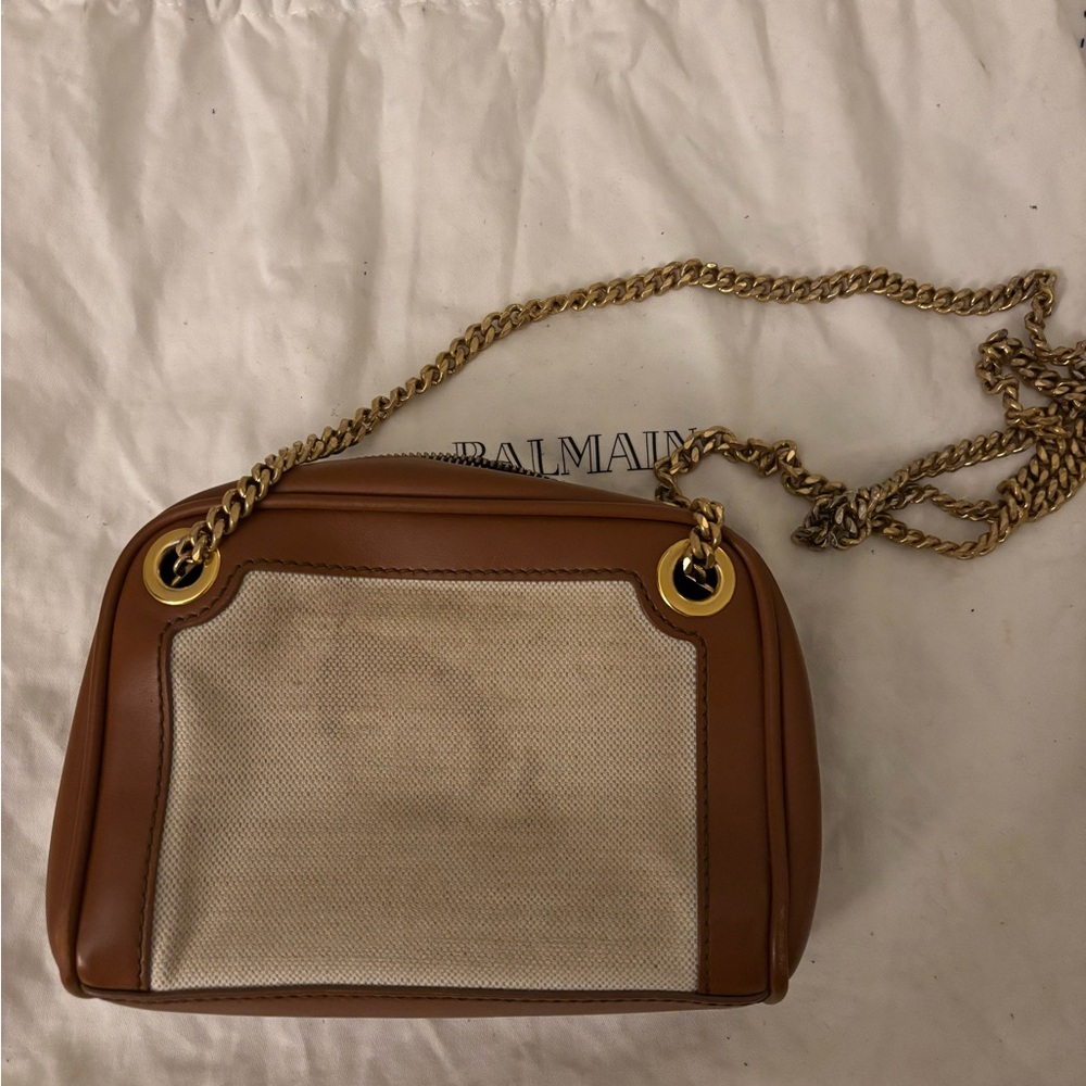 Balmain B-Army 18 Logo Crossbody Bag with Gold chain - Picture 3 of 12